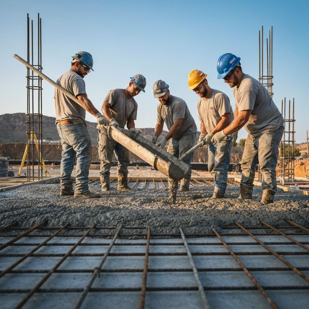 Professional construction team at work